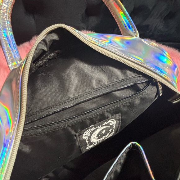 KILLSTAR Baby Baphomet Handbag Holographic Round Pink - Picture 6 of 7